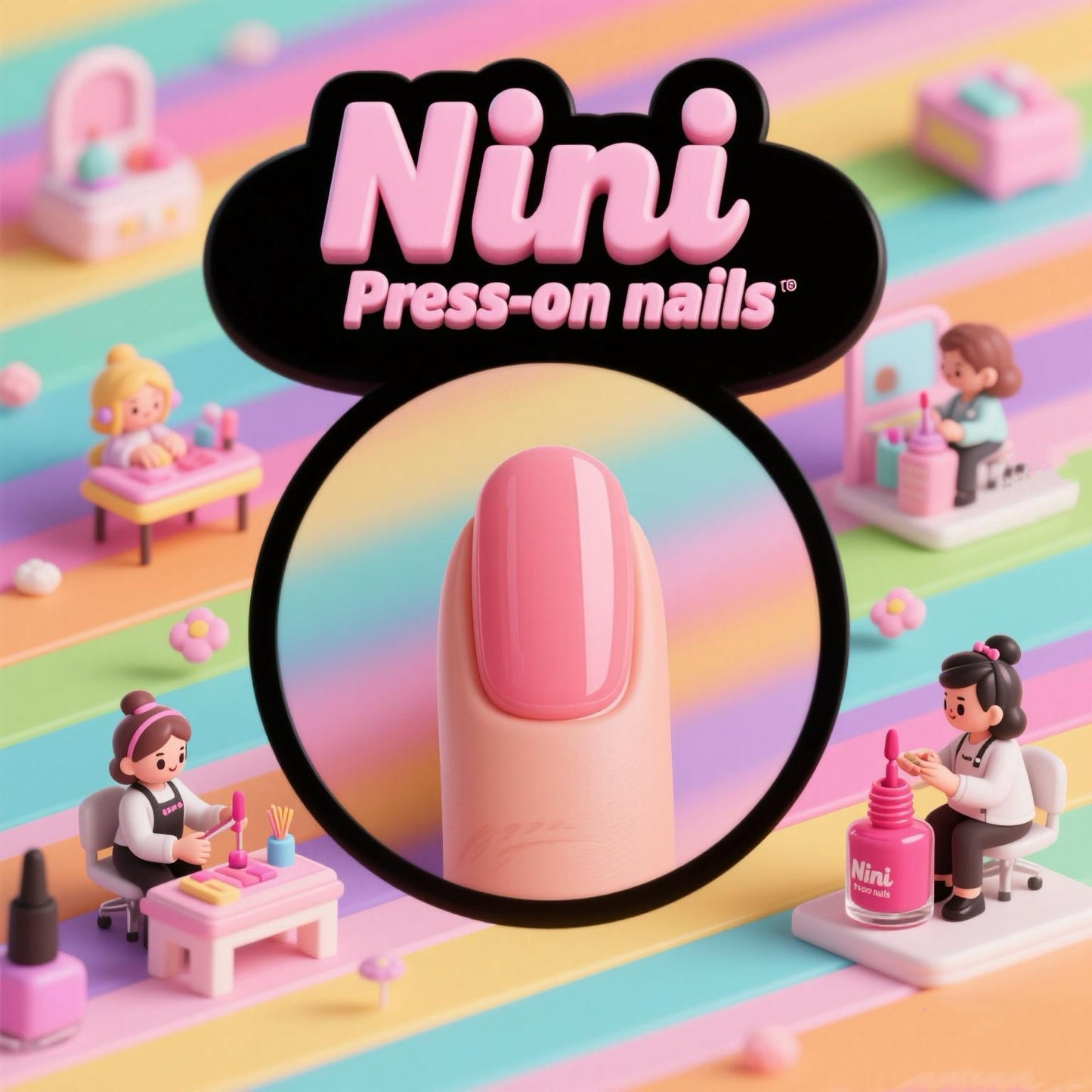 《NiNi Press On Nails》wholesales&retail- Hand made Press on nails etc.(10pcs)